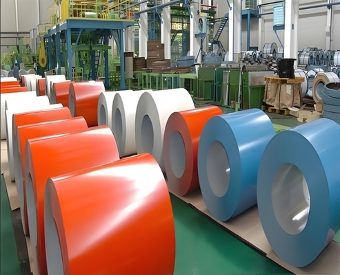 Coils revêtus de couleur en acier galvanisé PPGI à dureté moyenne pour la fabrication de tuyaux du Shandong