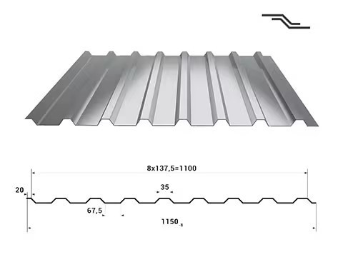 Panneaux galvanisés ondulés pour bâtiments résidentiels Largeur 600-1250 mm Certifié RoHS