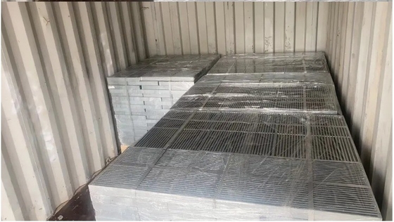 Barres de grille de revêtement de sol en acier galvanisé argenté avec certification ISO9001